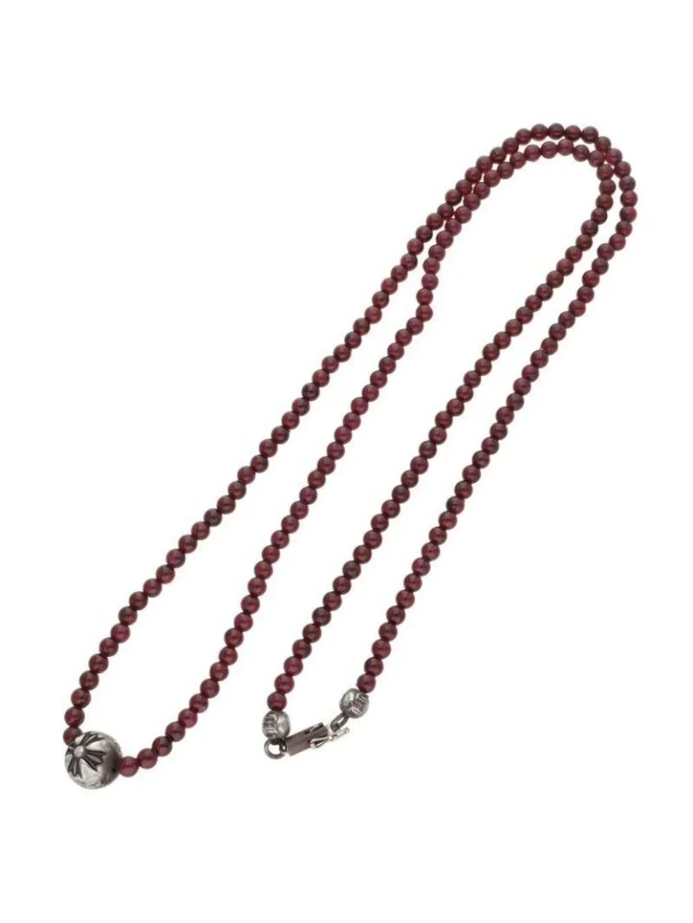 Chrome Hearts 4 Bead Necklace Silver